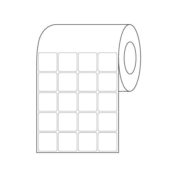 Direct Thermal Slide Label, 15/16" x 15/16", 4 Across White